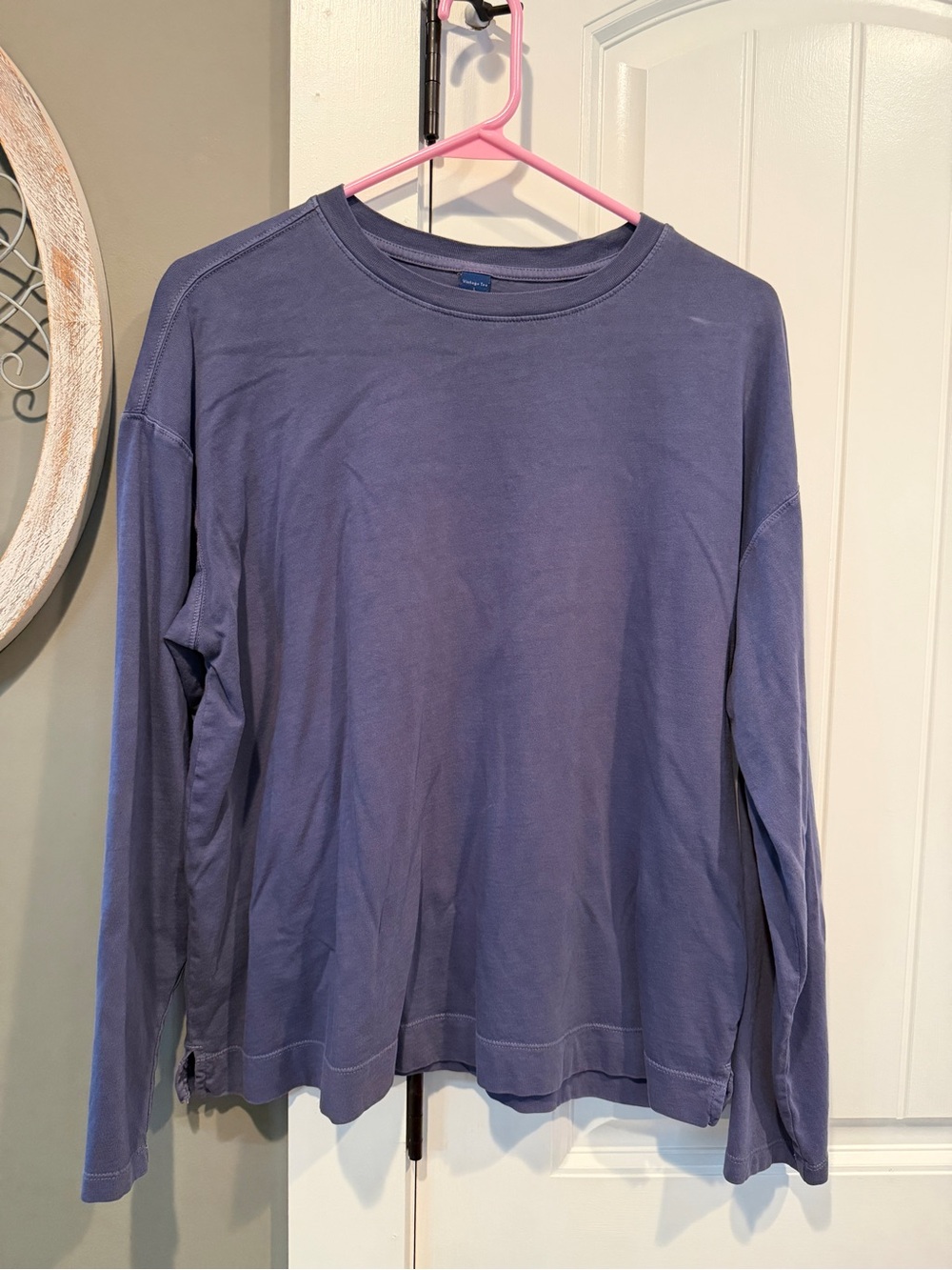 Old Navy Women's Long-Sleeve Crewneck Top in Slate Blue